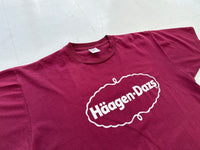 90s Haagen Dazs WoodStock Logo T-shirt XL Burgundy