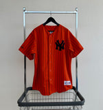 90s Majestic NY Yankees Jersey XL Orange Striped