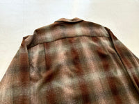 90s Pendleton ShadowPlaid Wool Shirt L Brown