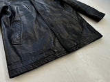 90s Vintage GAP Leather CarCoat M Black