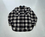 90s Pendleton shadow Plaid Wool Shirt M Black &White