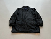 90s GAP Leather Car Coat XL Black