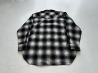 70s Pendleton Shadow Plaid Western Shirt L Black&White