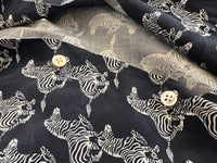 90s Polo Ralph Lauren Zebra Silk Loop Shirt M Black