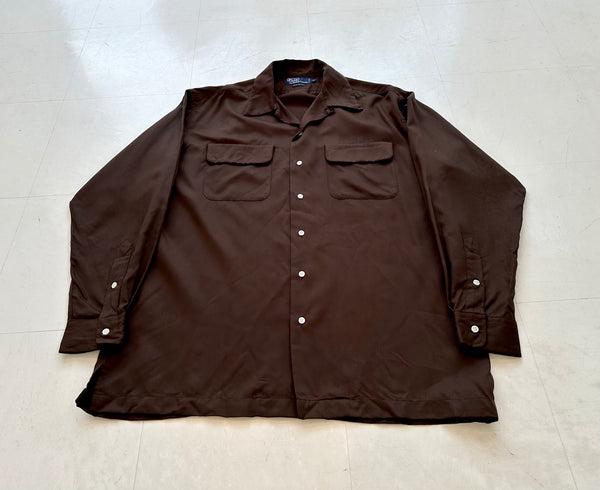 90s Polo Ralph Lauren Rayon Loop Shirt M DeepBrown