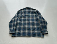 90s Pendleton Shadow Plaid Wool Shirt L Blue