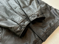 90s GAP Leather Car Coat XL Black