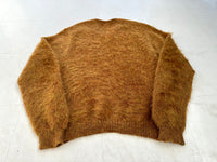 60s Vancort Mohair V Neck Sweater M GoldenBrown