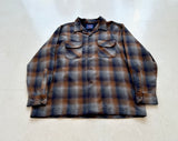 90s Pendleton Shadow Plaid Board Shirt XL Gray&Orange