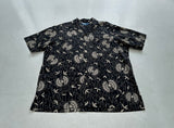 90s Polo Ralph Lauren CLAYTON Black Flower&Leaf XL Black