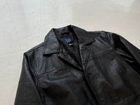 90s GAP Leather Car Coat M Black