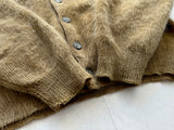 60s KEEN MAN Mohair Cardigan L Ivory