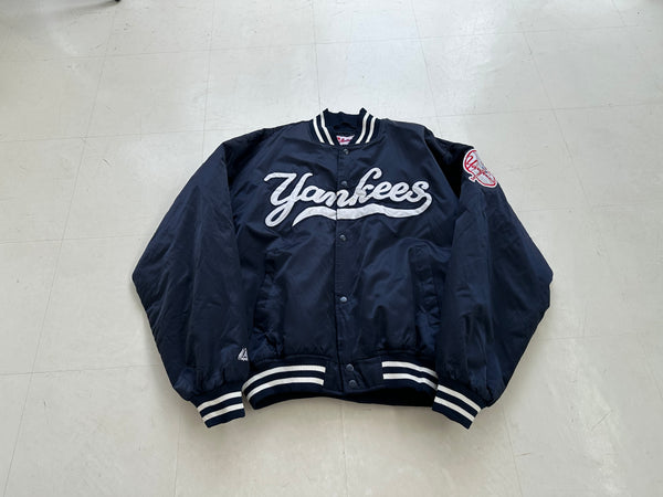 NewYork Yankees Nylon Varsity Jacket L Navy