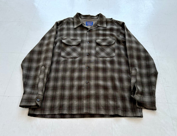 90s Pendleton ShadowPlaid Board Shirt L Khaki