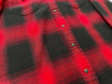 90s RalphLauren ShadowPlaid WesternShirt M Black&Red