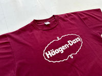 90s Haagen Dazs WoodStock Logo T-shirt XL Burgundy