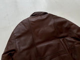 80s Eddie Bauer Leather Puffer Jacket M DeepBrown