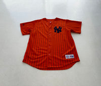 90s Majestic NY Yankees Jersey XL Orange Striped