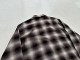 60s Lanerossi Shadow Plaid Wool Board Shirt XL Brown&Black