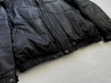 80s Eddie Bauer Leather Puffer Jacket XL Black