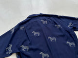 90s Polo Ralph Lauren BROMLEY Zebra Silk Loop Shirt M