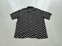 90s Polo Ralph Lauren CALDWELL ZigZag Loop Shirt L Black&White