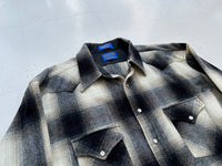 90s Pendleton Shadow Plaid Western Shirt XL Black&Ivory