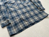 90s Pendleton Shadow Plaid Board Shirt L TurquoiseBlue&White