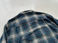 90s Pendleton Shadow Plaid Wool Shirt L Blue