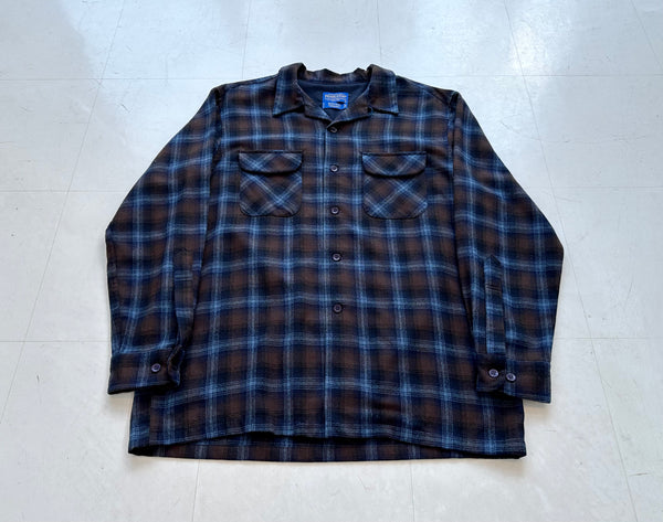 90s Pendleton ShadowPlaid Board Shirt L Blue