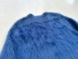 60s JAEGER V Neck Mohair Sweater L Royal Blue