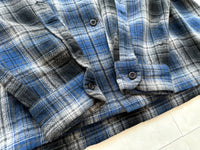 90s Pendleton ShadowPlaid Board Shirt L Black&Blue