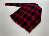 90s RalphLauren ShadowPlaid WesternShirt M Black&Red