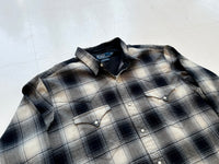 90s Polo Ralph Lauren Shadow Plaid Western Shirt XL Black & White