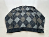 60s Brentwood Argyle Cardigan XL Gray