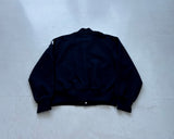 80s MAPLE Varsity Jacket L DeepNavy