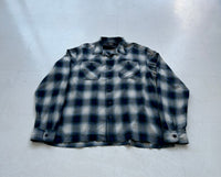 RRL Shadow Plaid Rayon Loop Shirt XL White&Blue&Green