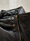 90s Eddie Bauer Leather Puffer Jacket XL Black