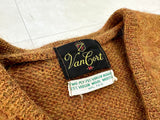 60s Vancort Mohair V Neck Sweater M GoldenBrown