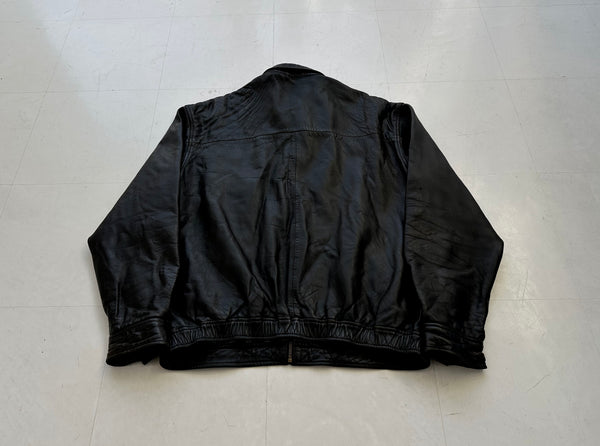 90s Polo Ralph Lauren Leather Swing Top Jacket L Black – NO BURCANCY