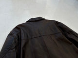 90s GAP Leather Car Coat L Deep Brown