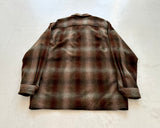 90s Pendleton ShadowPlaid Wool Shirt L Brown