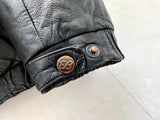 80s Eddie Bauer Leather Puffer Jacket L Black