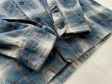 90s Pendleton Shadow Plaid Wool Shirt L Blue