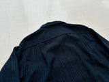 60s PENDLETON Pinstriped Wool Board Shirt XL Blue&Black