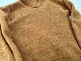 60s Vancort Mohair V Neck Sweater M GoldenBrown