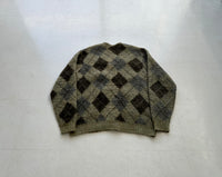 60s BrentWood Argyle Wool Cardigan XL