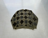 60s BrentWood Argyle Wool Cardigan XL