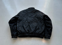 80s Eddie Bauer Leather Puffer Jacket L Black