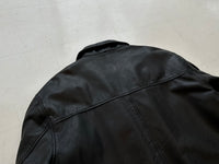 90s GAP Leather Car Coat XL Black